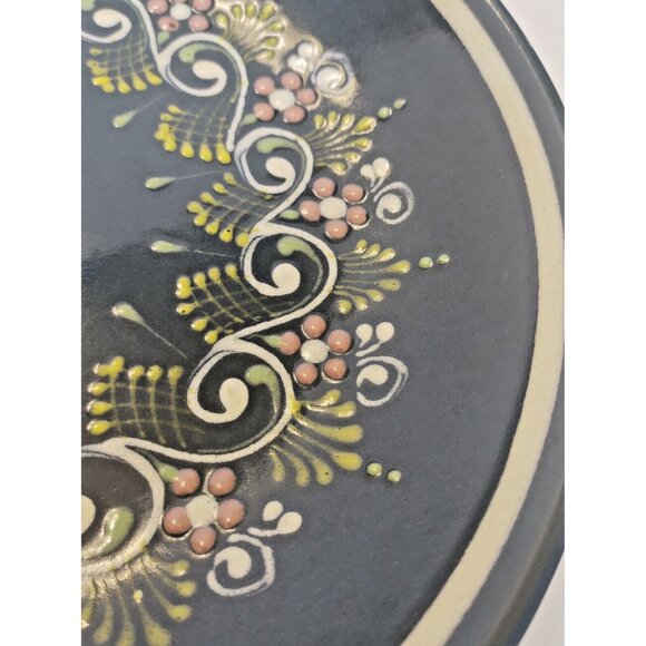 Gmunder Keramik Austria Hand Painted Decorative Stoneware Bowl 10 1/4" Wall Hang - Picture 3 of 13